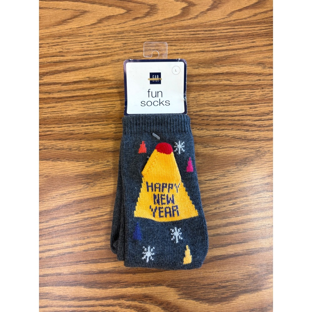 Vts new‎ Gap Kids Fun Socks New Years 2000 Holiday Novelty Crew Socks L Large